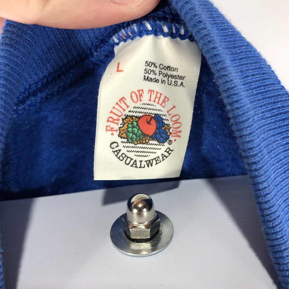 Vintage Golf Sweatshirt Blue USA Made Fruit Of The Loom Size Large 80s 90s Top - Picture 9 of 12